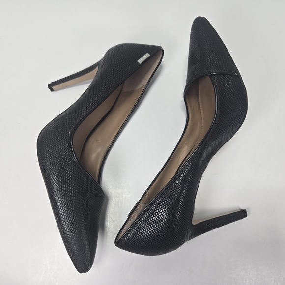 Calvin Klein Calida Black Lizard Skin Textured Stiletto Heels Size 9 Women's - Picture 6 of 16